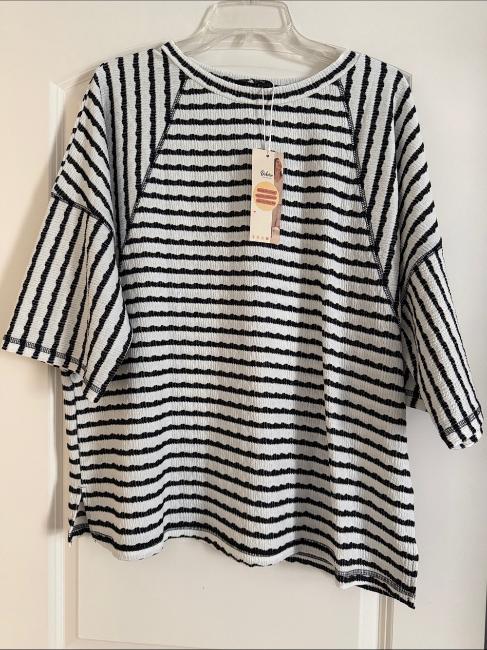 Striped Short Sleeve Tee - Black & White
